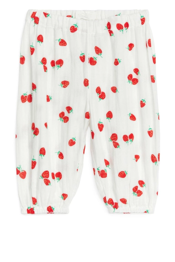 Cotton Muslin Trousers - Regular waist - Long - White - Kids | H&M GB
