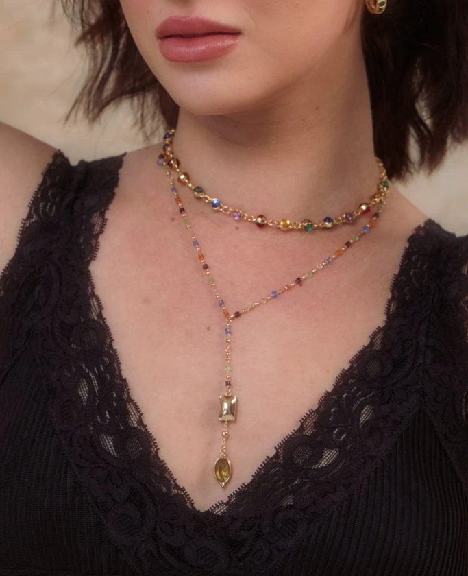 Rainbow Bead Necklace Set | En Route Jewelry | En Route Jewelry
