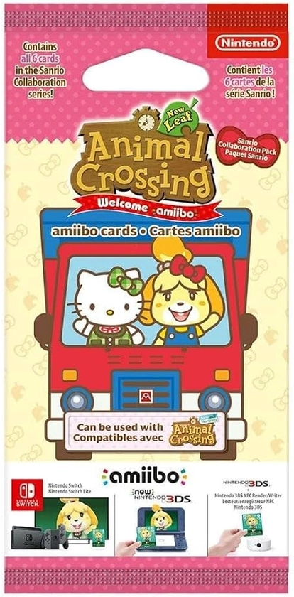 Amazon.com: Nintendo France SARL Animal Crossing: New Leaf - Welcome Pack Sanrio - Amiibo 6 Card (Multi), Black, 2003266 : Video Games
