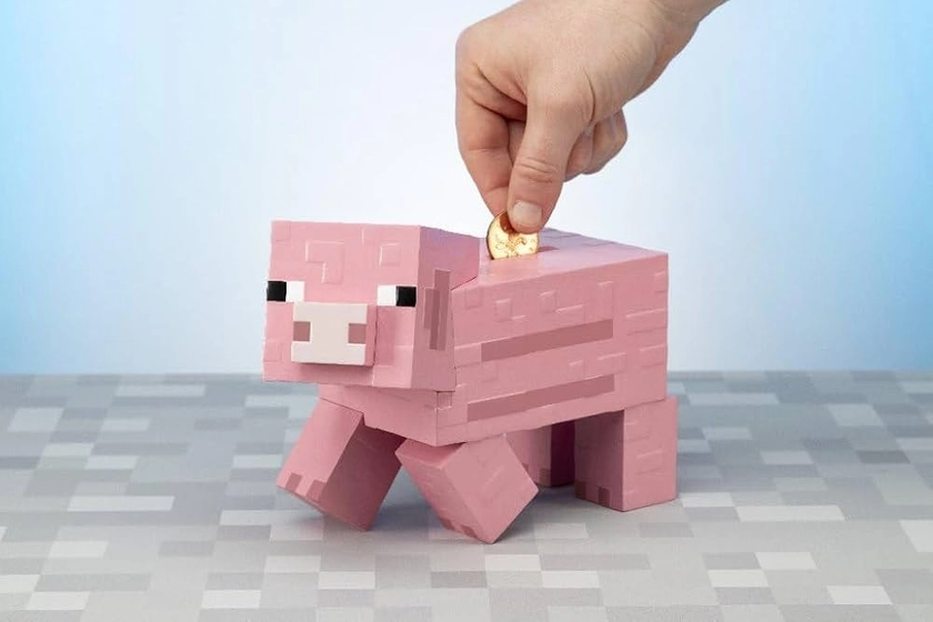 Paladone Minecraft Pig Money Bank 19cm-Officially Licensed Merchandise, Pink : Amazon.co.uk: Home & Kitchen