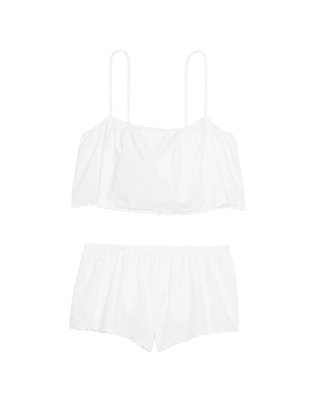 Buy Heritage Cotton Eyelet Cami & Flutter Shorts Set - Order Pajamas Sets online 1124534600 - Victoria's Secret
