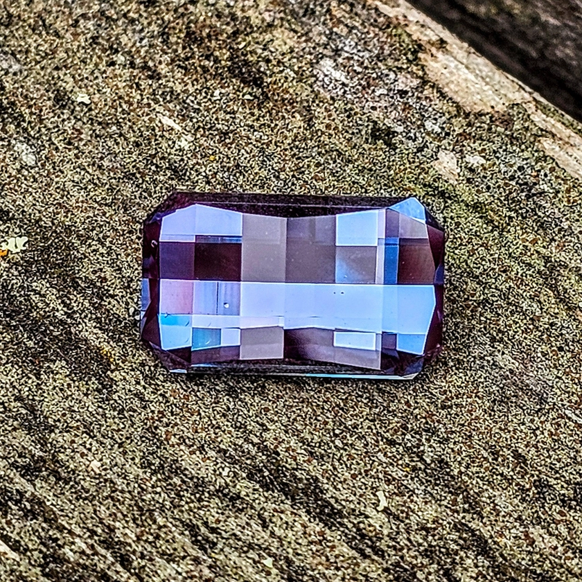 Bright Teal Colored Czochralski Alexandrite, Pixel Rectangle Cut, 10.8 Carats