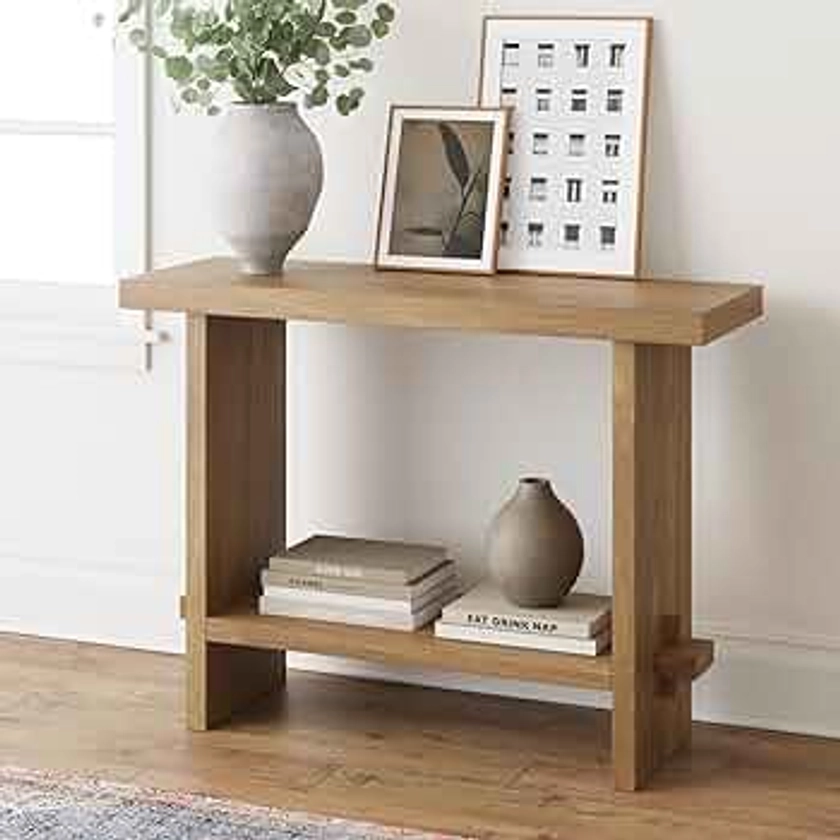 Nathan James Virgo Wood Accent Storage Console Sofa Table, for Entryway, Hallway or Living Room, 1, Light Brown