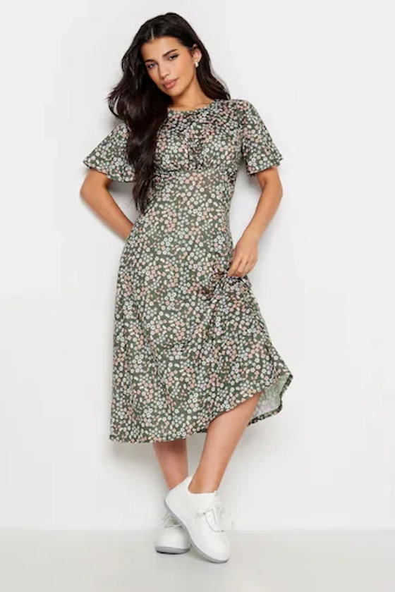 Buy PixieGirl Petite Green Flutter Sleeve Midi Dress from the Next UK online shop