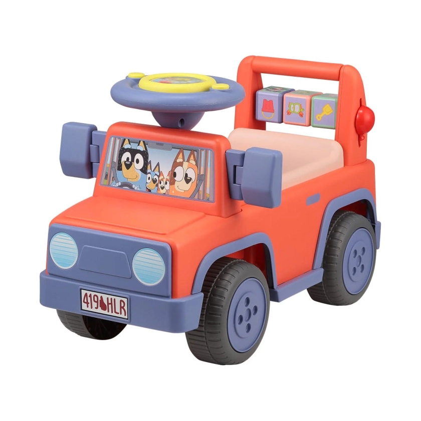 Bluey Licensed Interactive Ride-On Push Car for Boys and Girls, Foot-to-Floor, Ages 1-3, Orange