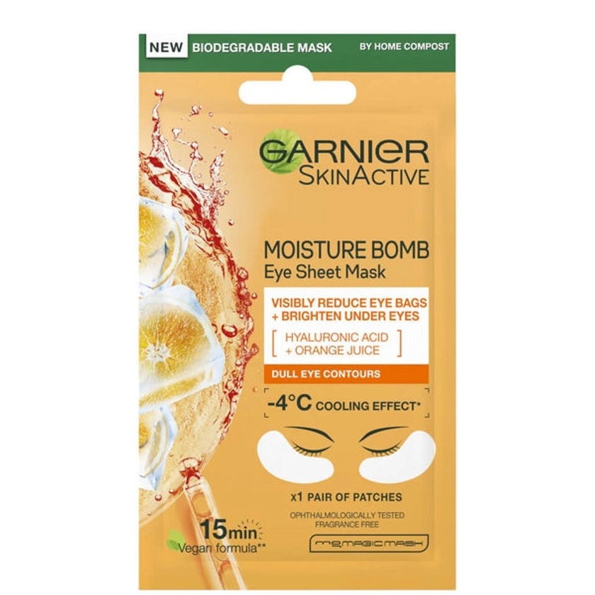 Garnier Hyaluronic Acid and Orange Juice Hydrating Brightening Eye Sheet Mask 6g