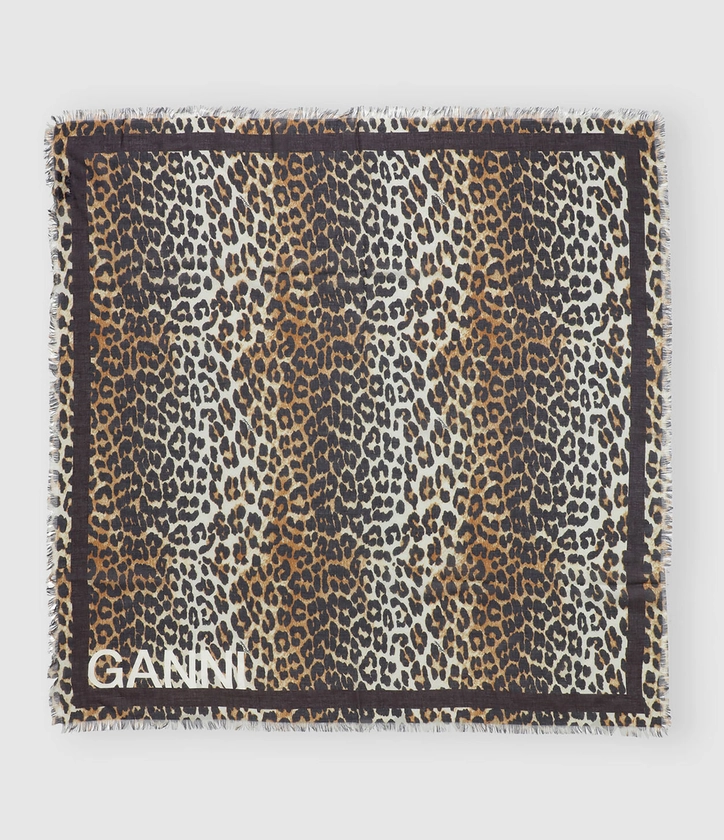 GANNI - Foulard XXL Leopard