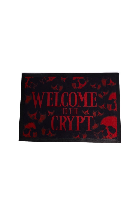 Dolls Home Welcome to the Crypt Doormat - Red