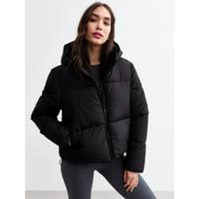 Black Hooded Puffer Coat