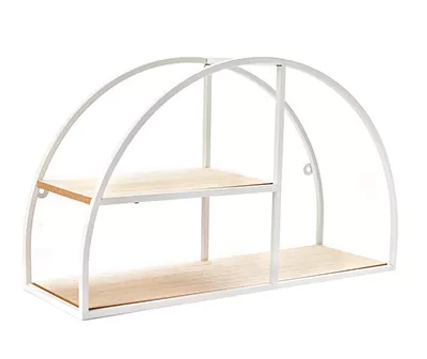 White Semicircle 2-Tier Wall Shelf - Big Lots