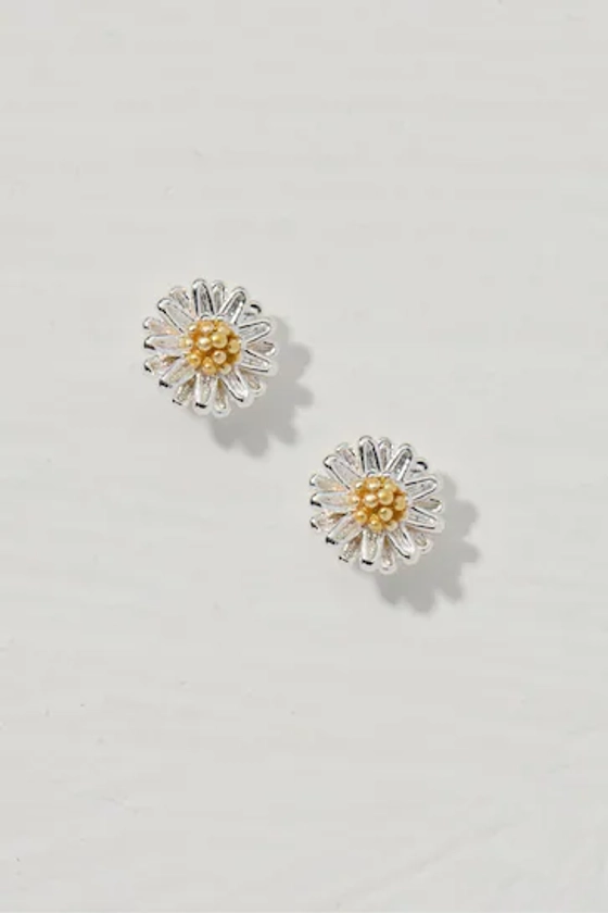 FatFace Daisy Silver Tone Studs Earrings