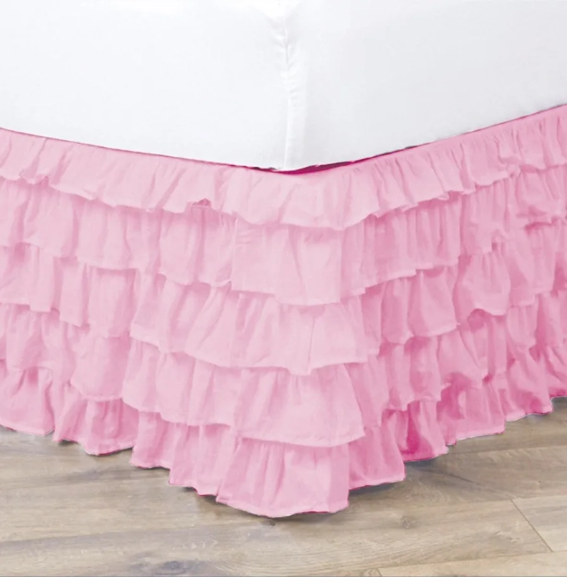 Empire Home Pleated Ruffled Bed Skirt Solid Dust Ruffle 9 Colors (Queen Size, Rose)