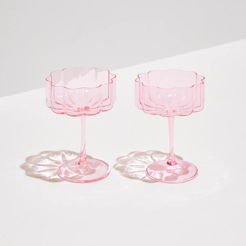 PINK | FAZEEK | TWO SET WAVE COUPE GLASSES