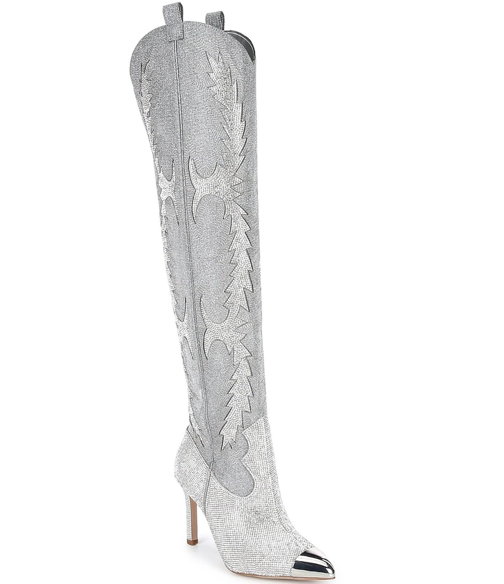 Gianni Bini KatyannaTwo Over-the-Knee Rhinestone Embellished Western Dress Boots | Dillard's