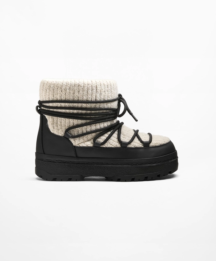 Lace-up tricot boots | OYSHO United States