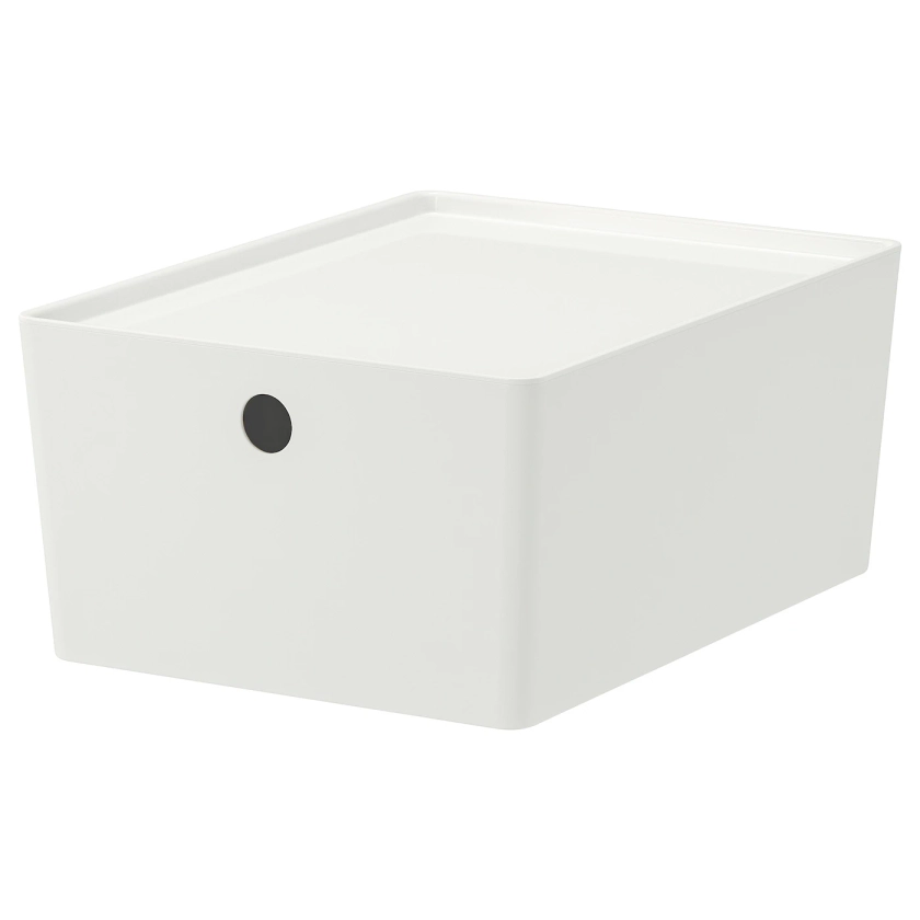 KUGGIS box with lid, white, 10 ¼x13 ¾x6" - IKEA