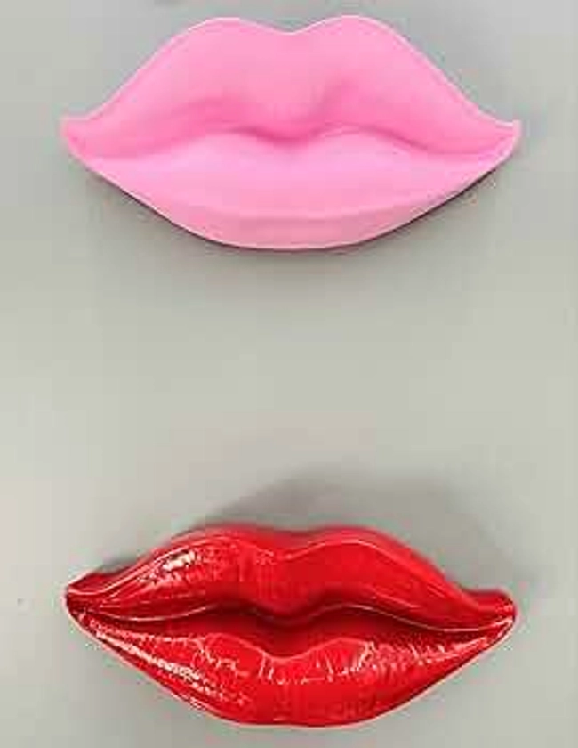Big Lips Wall Sculpture, 21 in/55cm, Large Wall Decor, Unique Wall Art, Wall Decoration (Pink)