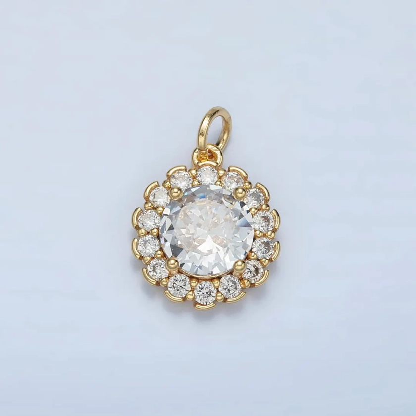 CZ Paved Flower Petals on 24K Gold Filled CZ Flower - Etsy