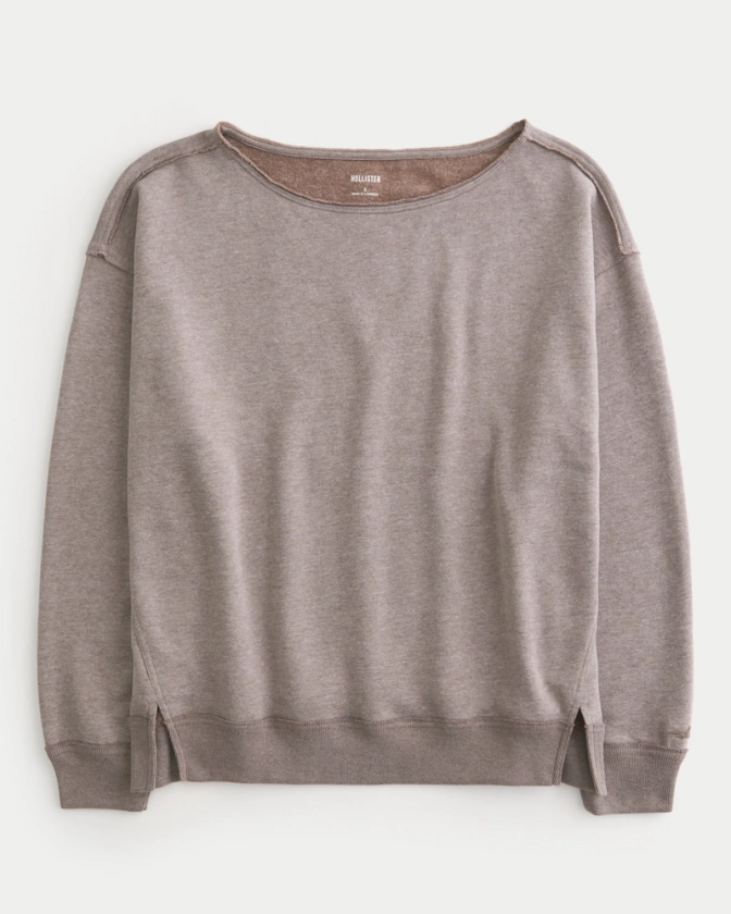 Women's Oversized Off-the-Shoulder Sweatshirt | Women's Tops | HollisterCo.com