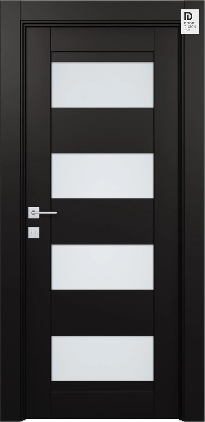 Modern interior door Della Vetro Black Matte for $349.00 | Door Design Lab