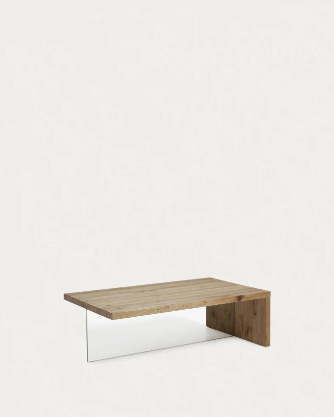 Table basse Tulsi en chêne et verre 120 x 70 cm | Kave Home
