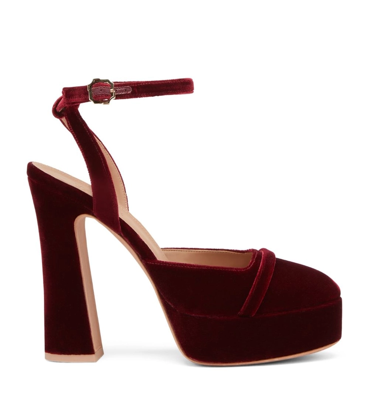 Womens Malone Souliers red Velvet Mora Platform Heels 125 | Harrods US 