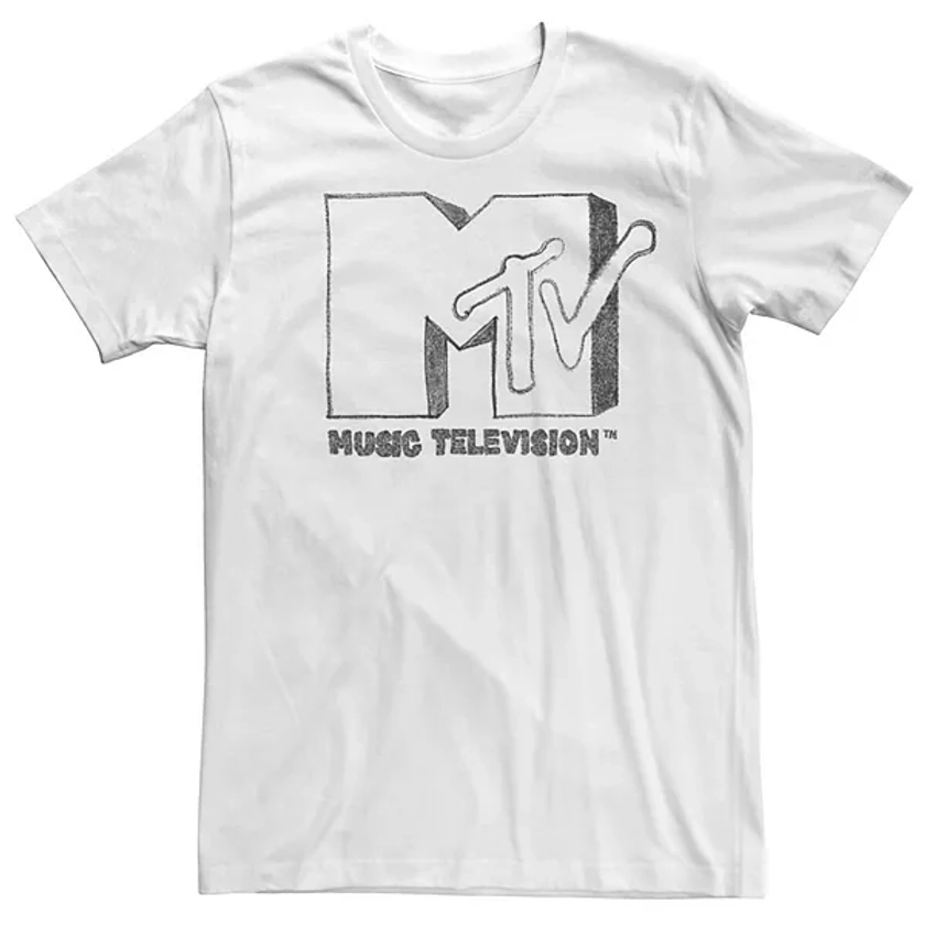 Men's MTV Faded Sharpie Sketch Logo Tee