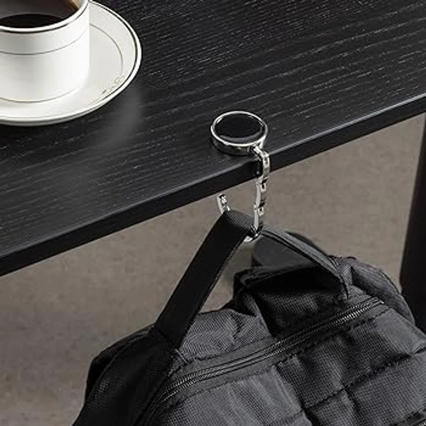 kwmobile 2x Crochet de sac à main - Accroche sac pliable en métal - Porte-sac pour table ou Bureau suspension sac à main - argenté