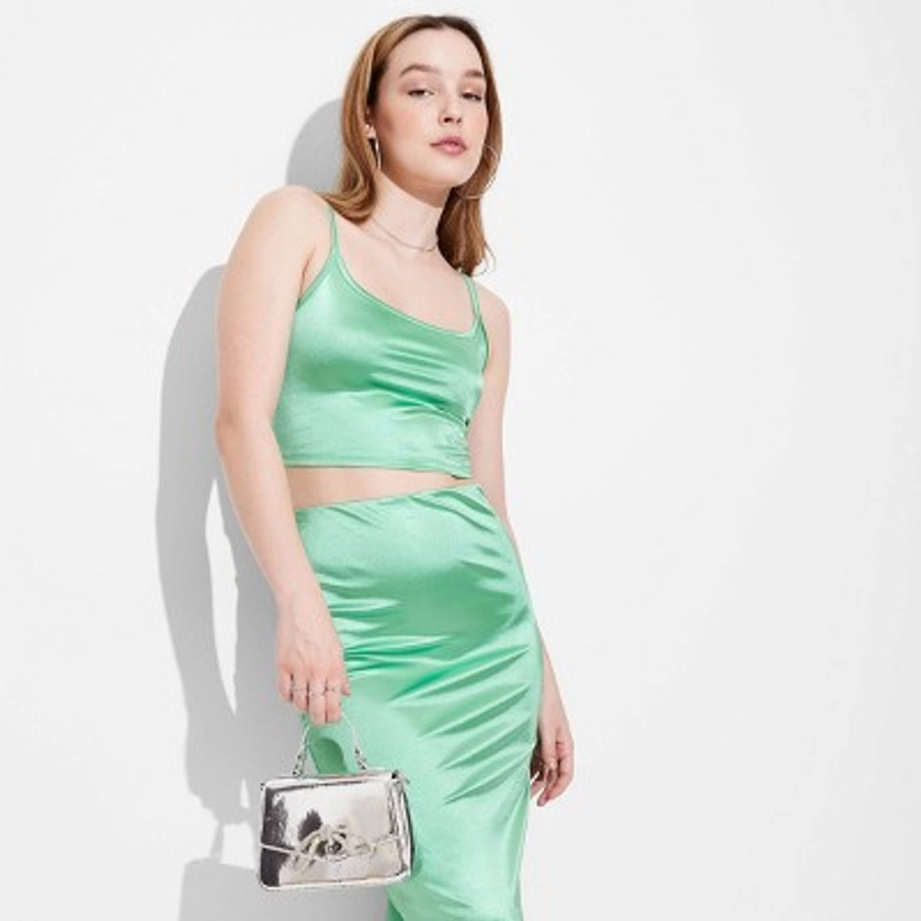 Women's Shine Knit Tiny Tank Top - Wild Fable™ Mint Green XL