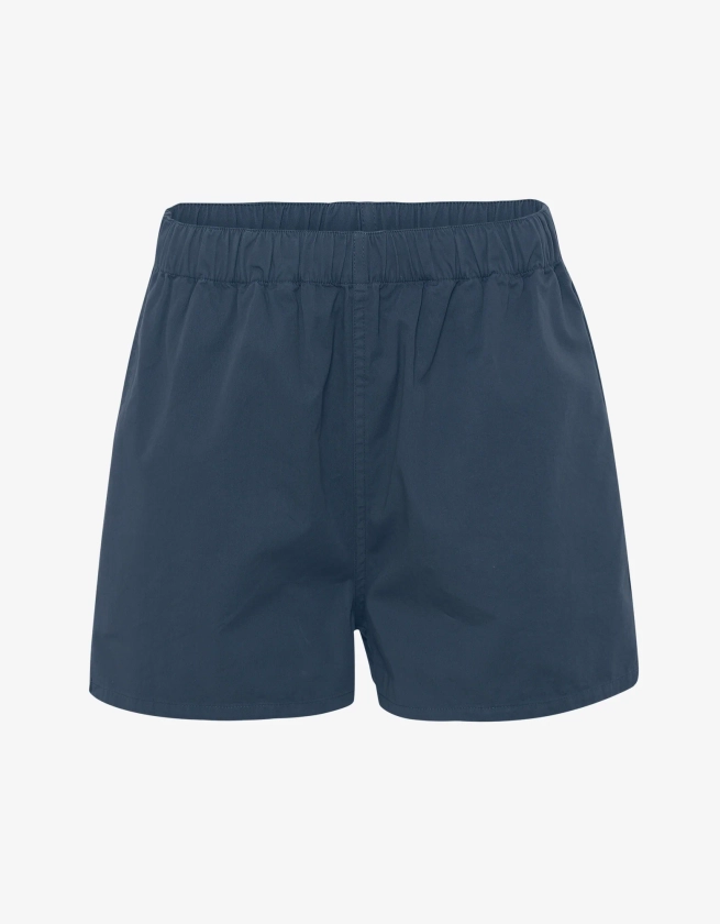 Women Organic Twill Shorts - Petrol Blue