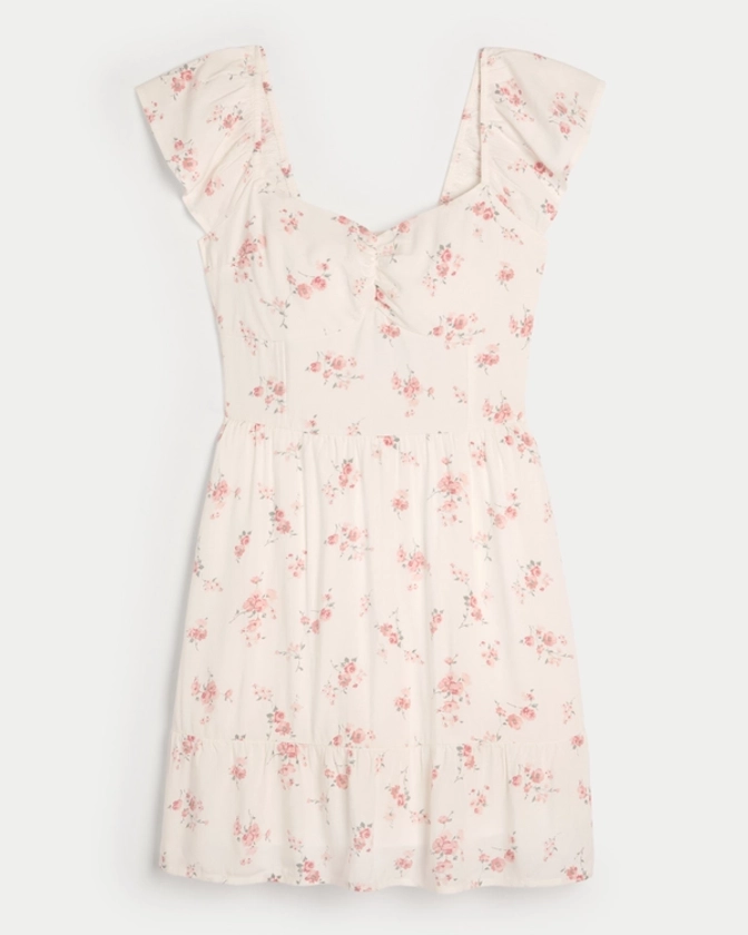 Femmes Robe-short cintrée à manches courtes | Femmes Robes et combinaisons | HollisterCo.com