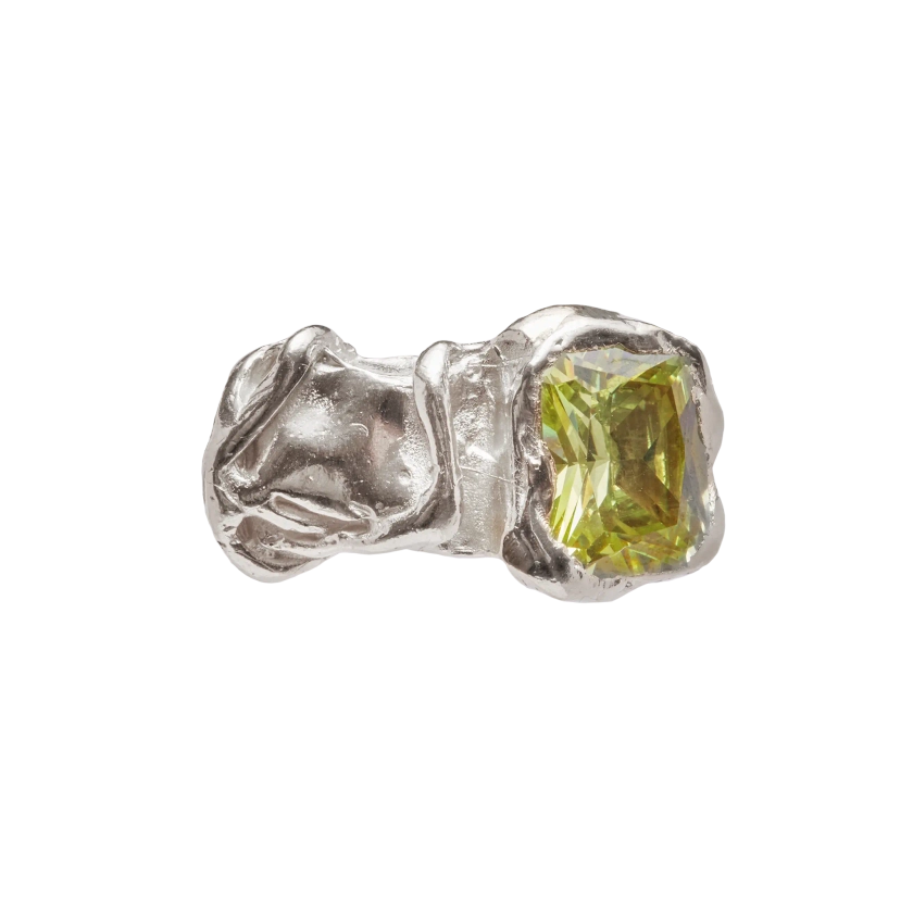 VERA GREEN - Handmade silver ring | Simuero