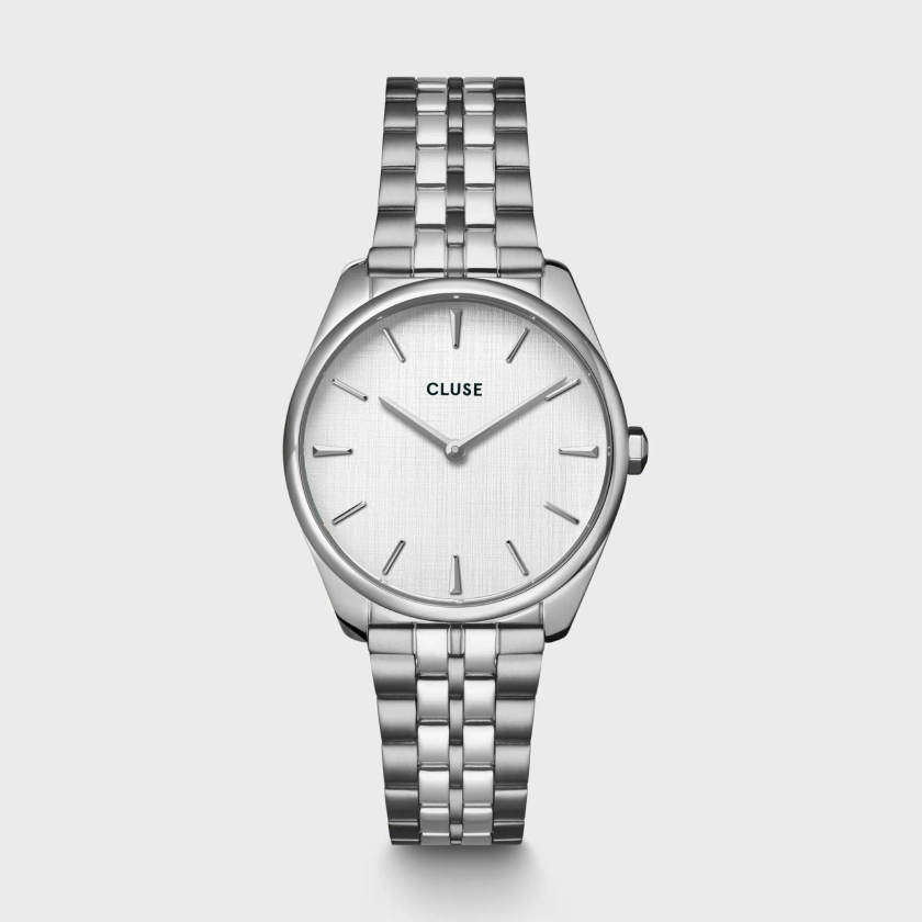Féroce Petite Watch Steel, Silver Linen, Silver Colour