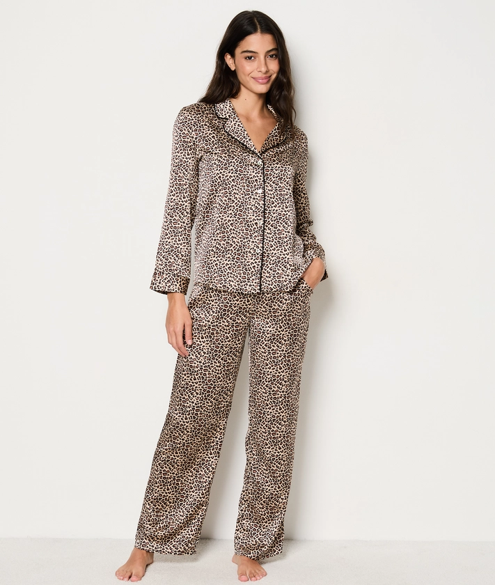 Ensemble 2 pièces de pyjama satiné motifs léopard POLYESTER - ETAM