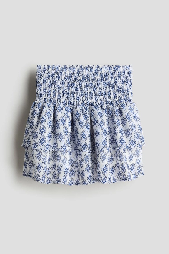 Jupe à étages - Taille régulière - Courte - Bleu/motif - ENFANT | H&M FR