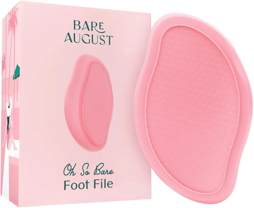 Bare August Glass Foot File Callus Remover- Heel Scraper & in Shower Foot Scrubber Dead Skin Remover - Pedicure Foot Buffer for Soft Feet