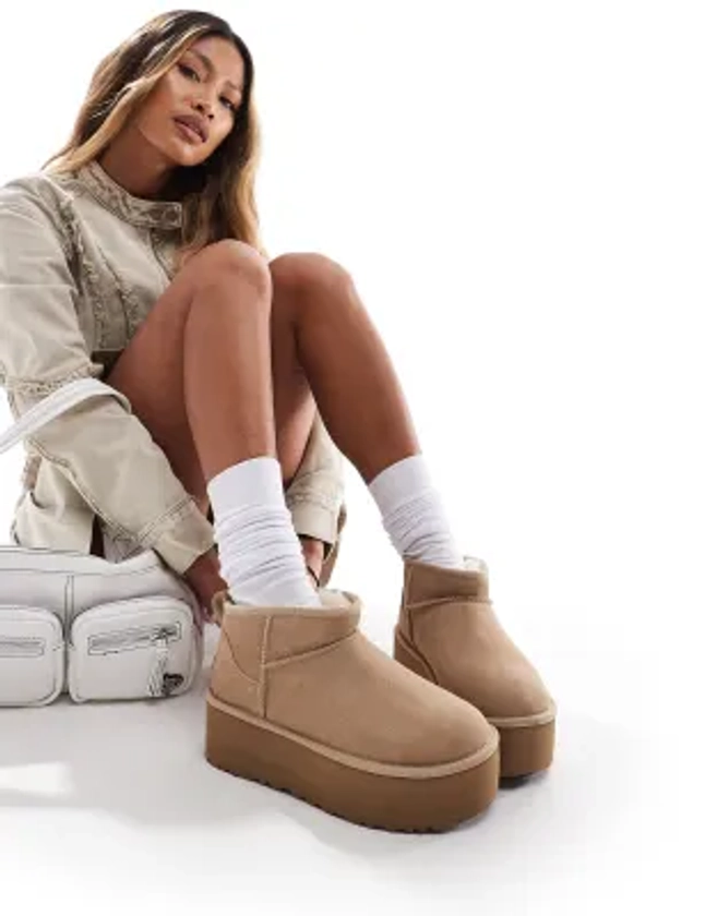 UGG Classic mini platform boots in sand