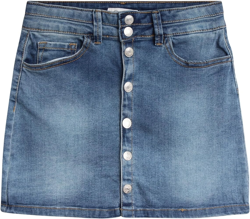 Jessica Simpson Girls' Skirt - Girls’ Denim Skirt - Distressed Denim Skirt with Pockets - Jeans Skirt for Girls (4-16)