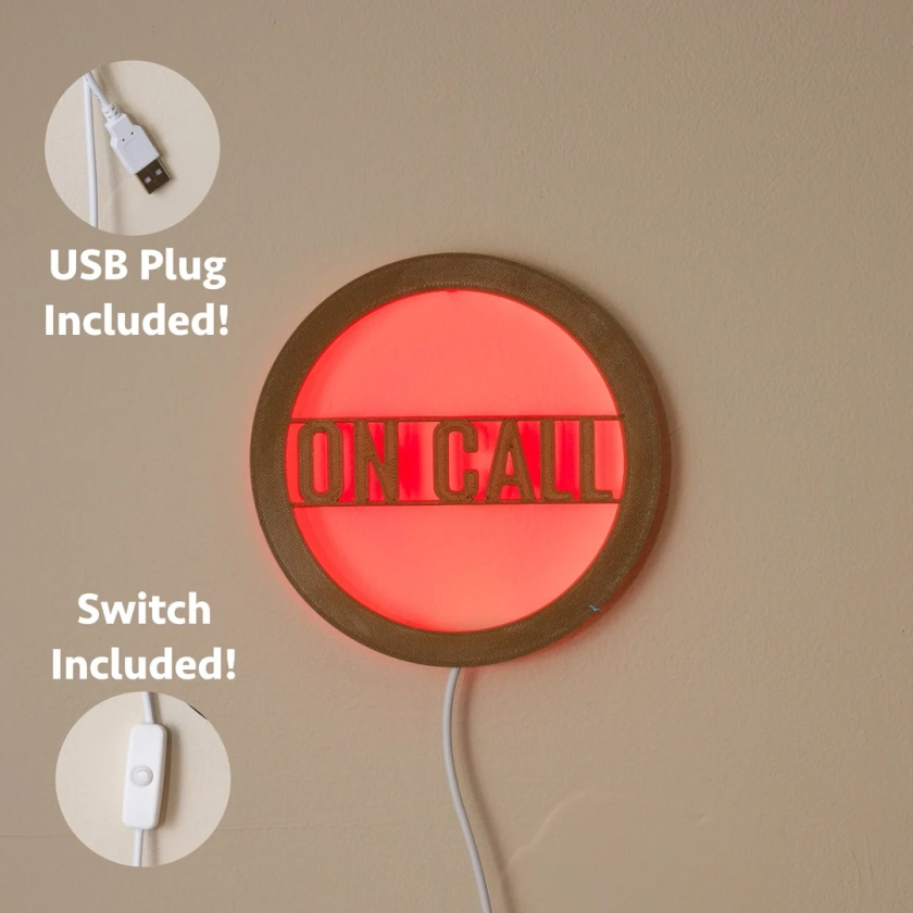 On Call usb Light - Mini 5-inch business meeting work from home busy LED neon sign with switch