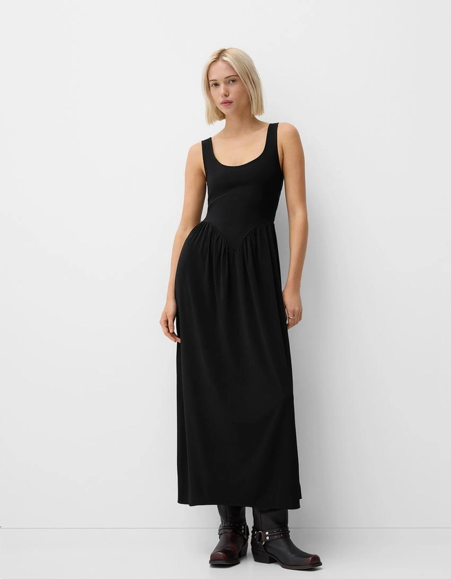 Robe midi à bretelles - Femme