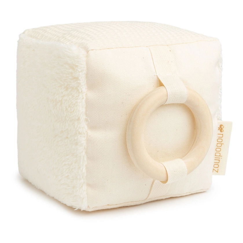 Cube sensoriel en coton Crème Nobodinoz Jouet et Loisir Bébé