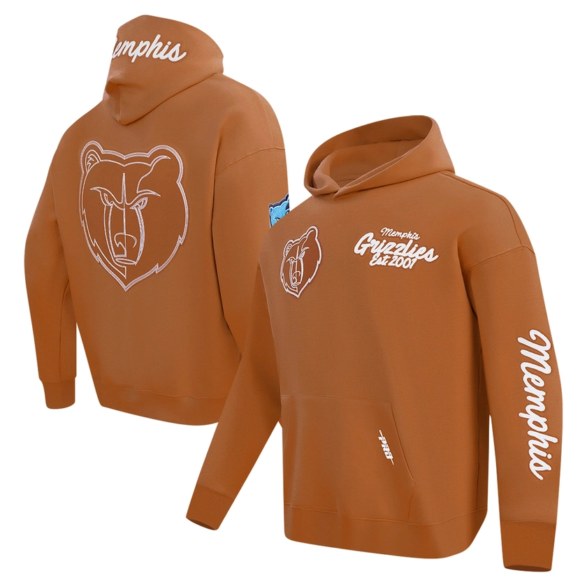 Men's Memphis Grizzlies Pro Standard Brown Paint the City Drop Shoulder Pullover Hoodie