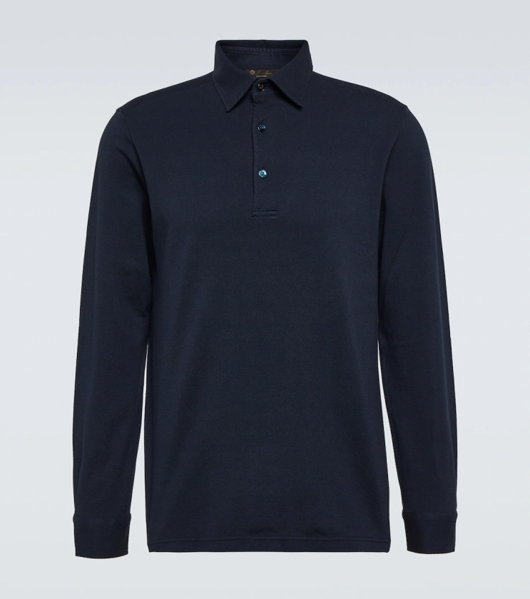 Cotton piqué polo shirt in blue - Loro Piana | Mytheresa