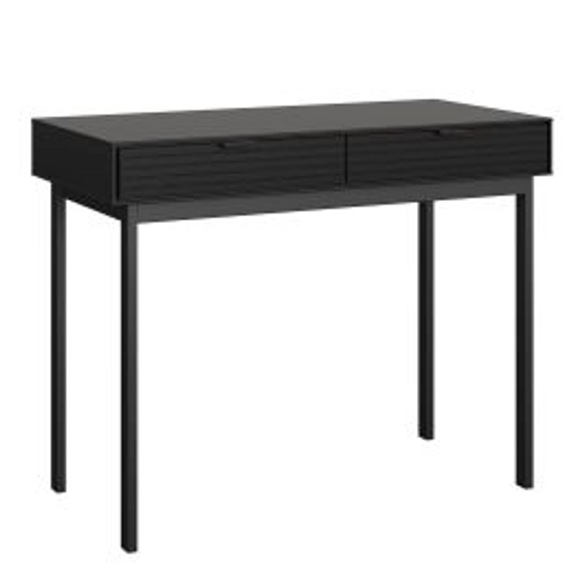 Soma Desk 2 Drawers in Granulated Black Brushed Black