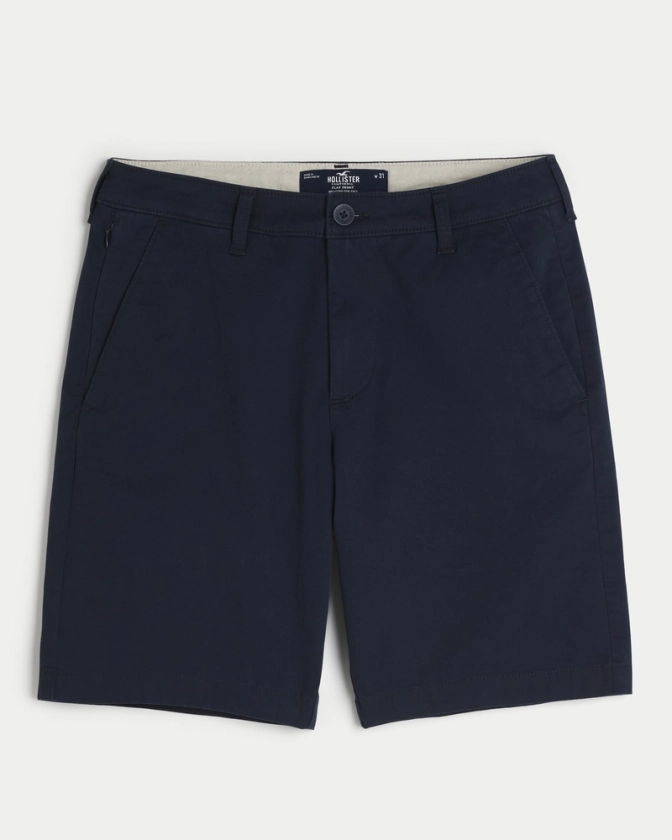 Men's Flat-Front Twill Shorts 9" | Men's Bottoms | HollisterCo.com