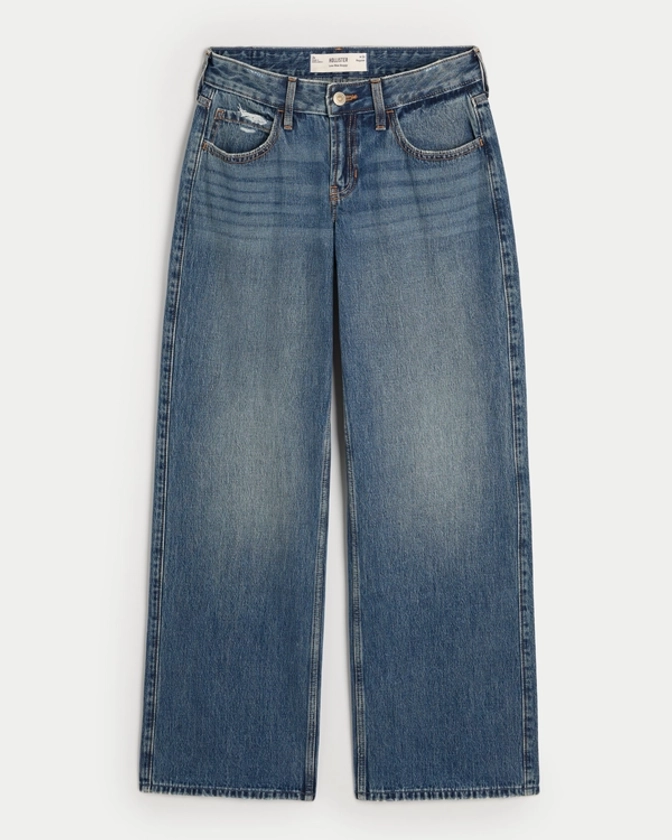 Women's Low-Rise Medium Wash Baggy Jeans | Women's Bottoms | HollisterCo.com