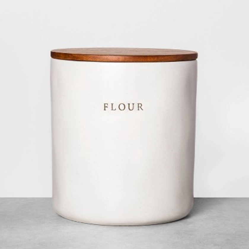 Stoneware Flour Canister with Wood Lid - Hearth &#38; Hand&#8482; with Magnolia