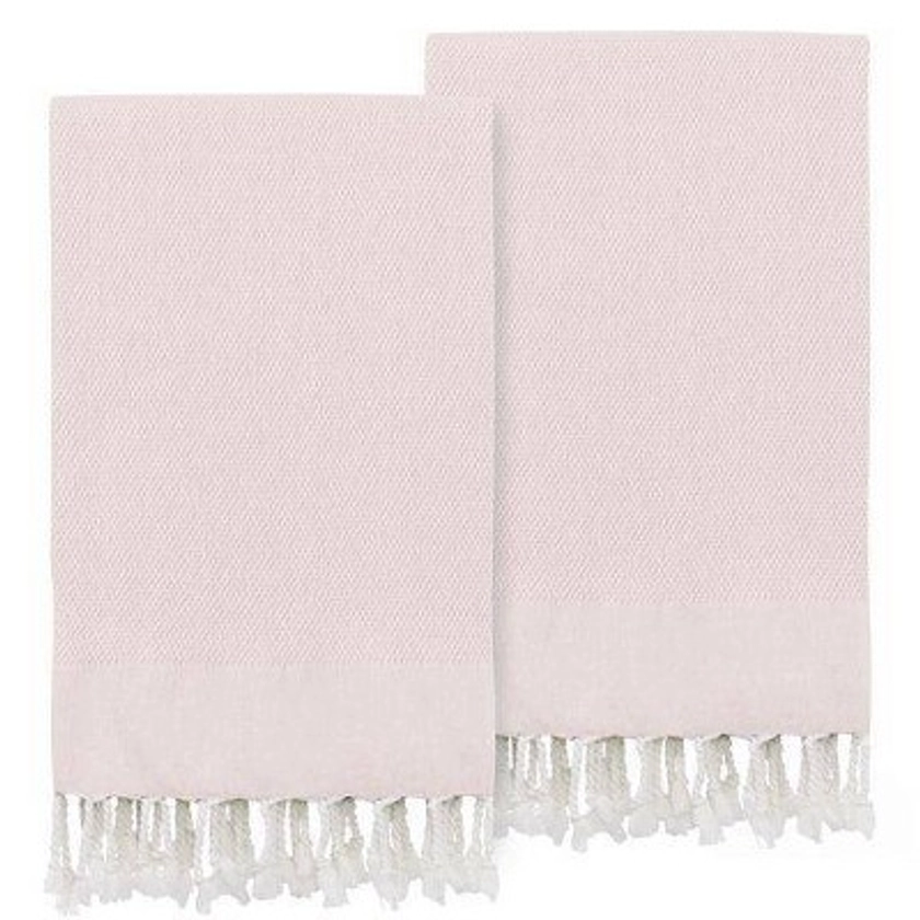 Set of 2 Fun in Paradise Pestemal Hand/Guest Towels Powder Pink - Linum Home Textiles