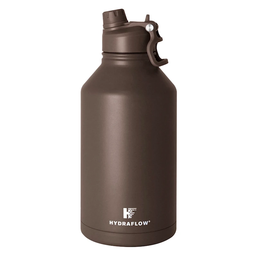 Hydraflow Cocoa Crusader Steel Bottle with Dual Lid, 64oz
