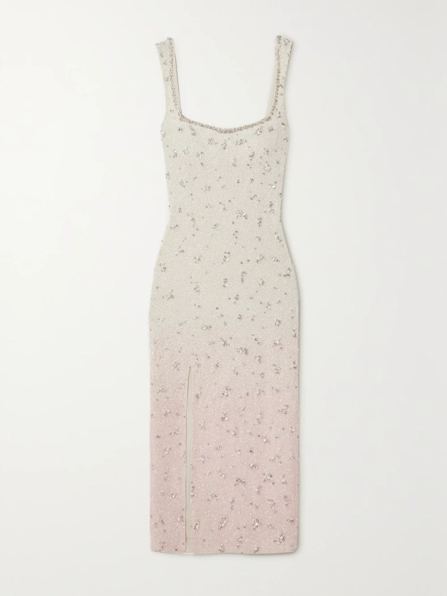 CLIO PEPPIATT Embellished stretch-tulle midi dress | NET-A-PORTER